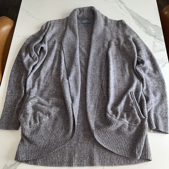 Barefoot Dreams Cozychic Lite Circle Cardigan Size M Purple Open Front Pockets - Picture 1 of 11